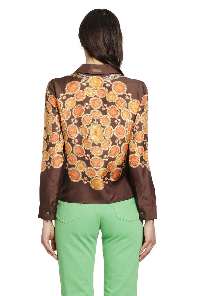 VERSACE Printed Silk Twill Shirt woman