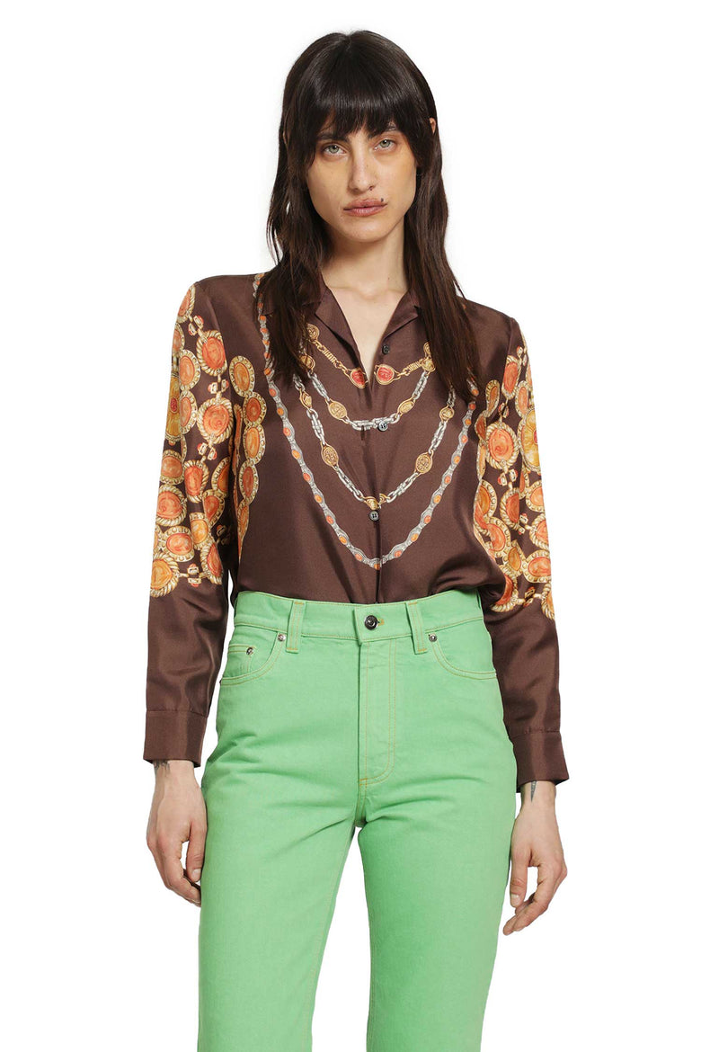 Printed Silk Twill Shirt
