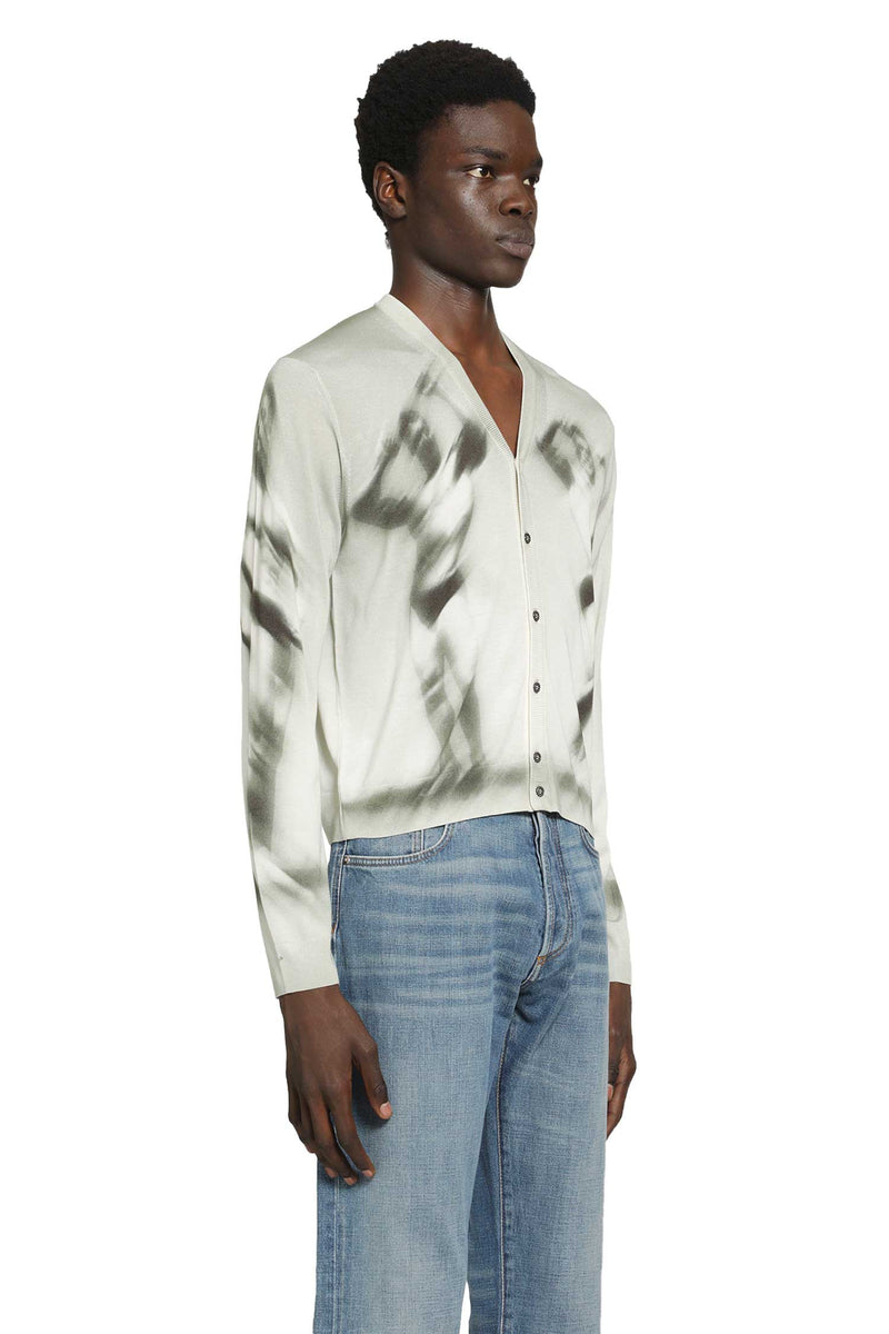 VERSACE Printed Silk-Knit Cardigan man