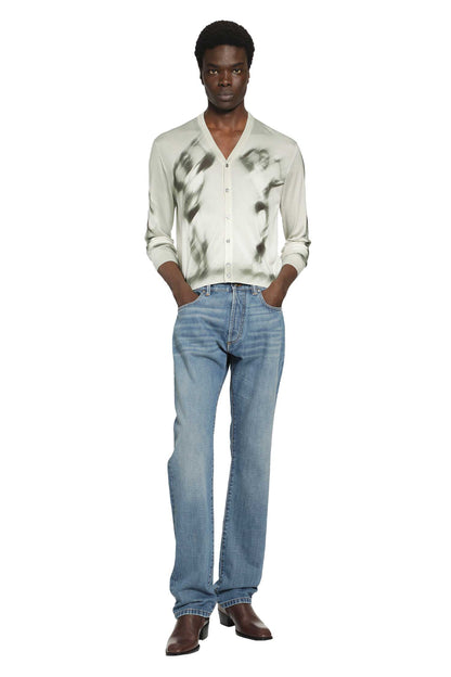 Printed Silk-Knit Cardigan