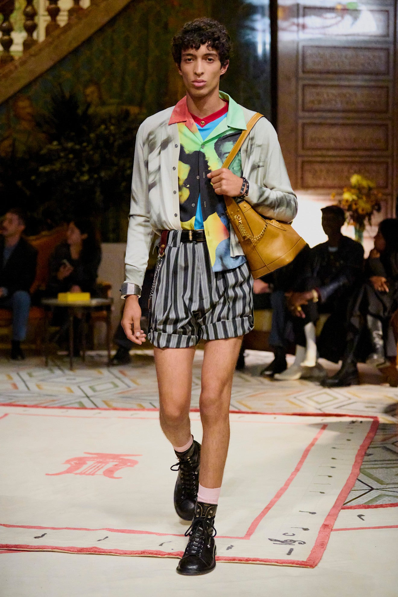 Printed Silk-Knit Cardigan