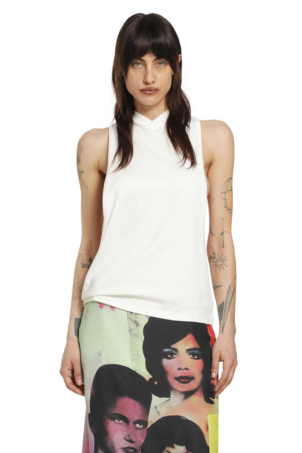 VERSACE Stretch Cotton Jersey Vintage Tank Top woman