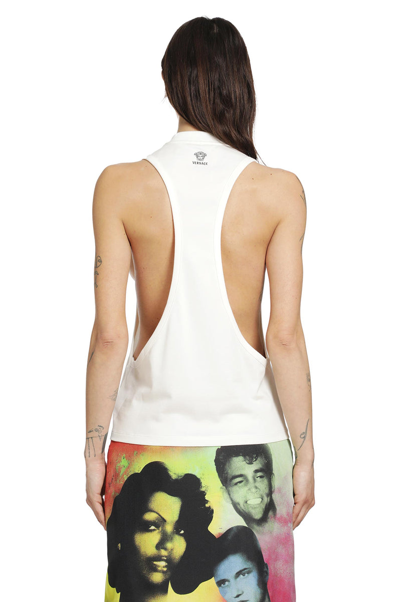 VERSACE Stretch Cotton Jersey Vintage Tank Top woman