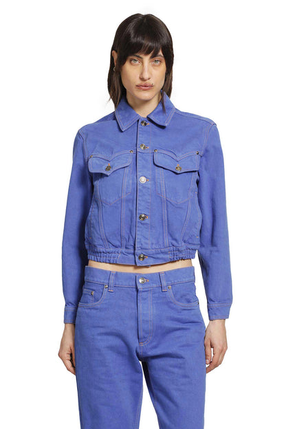 VERSACE WOMAN BLUE JACKETS