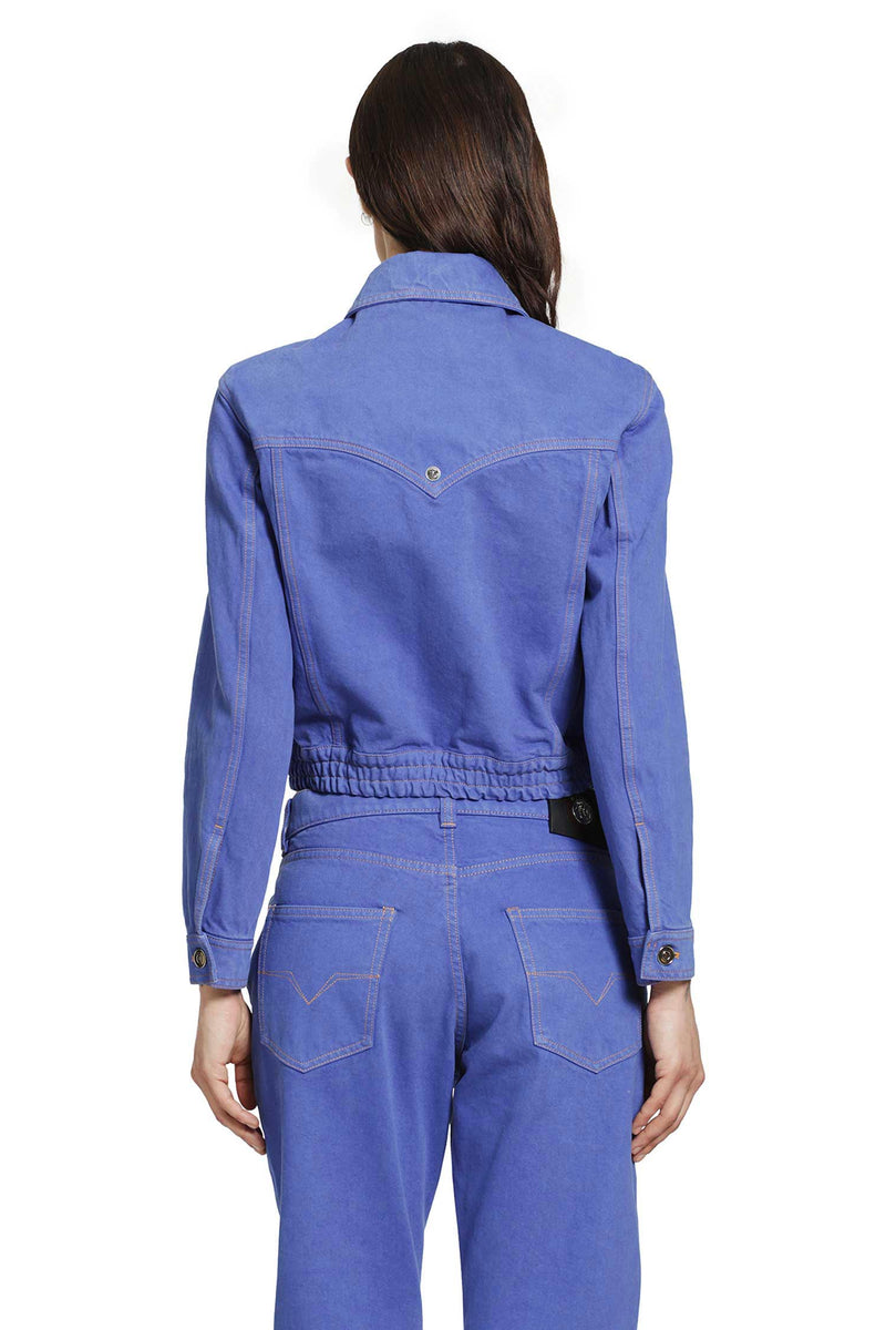 VERSACE VERSACE WOMAN BLUE JACKETS woman