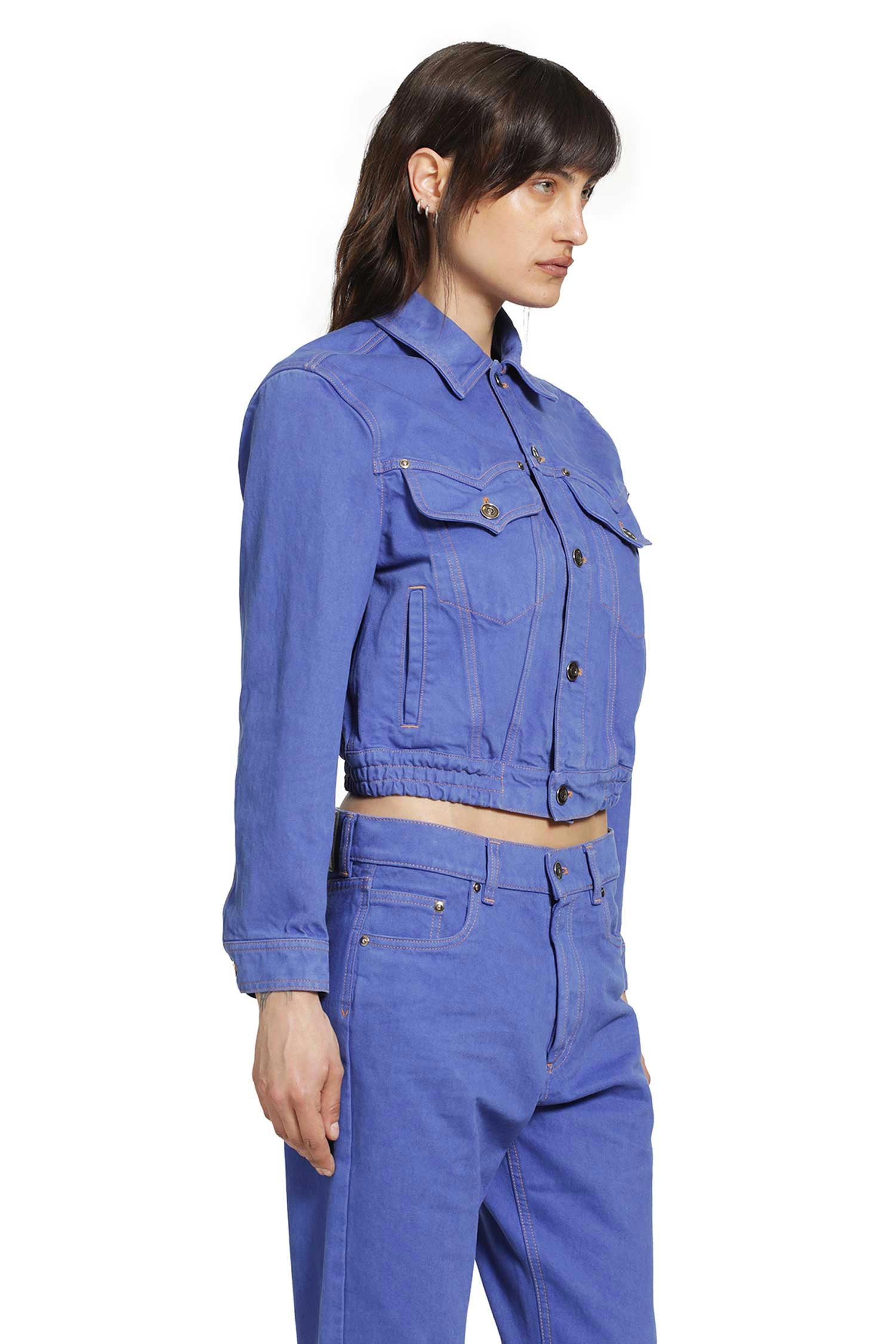 VERSACE VERSACE WOMAN BLUE JACKETS woman