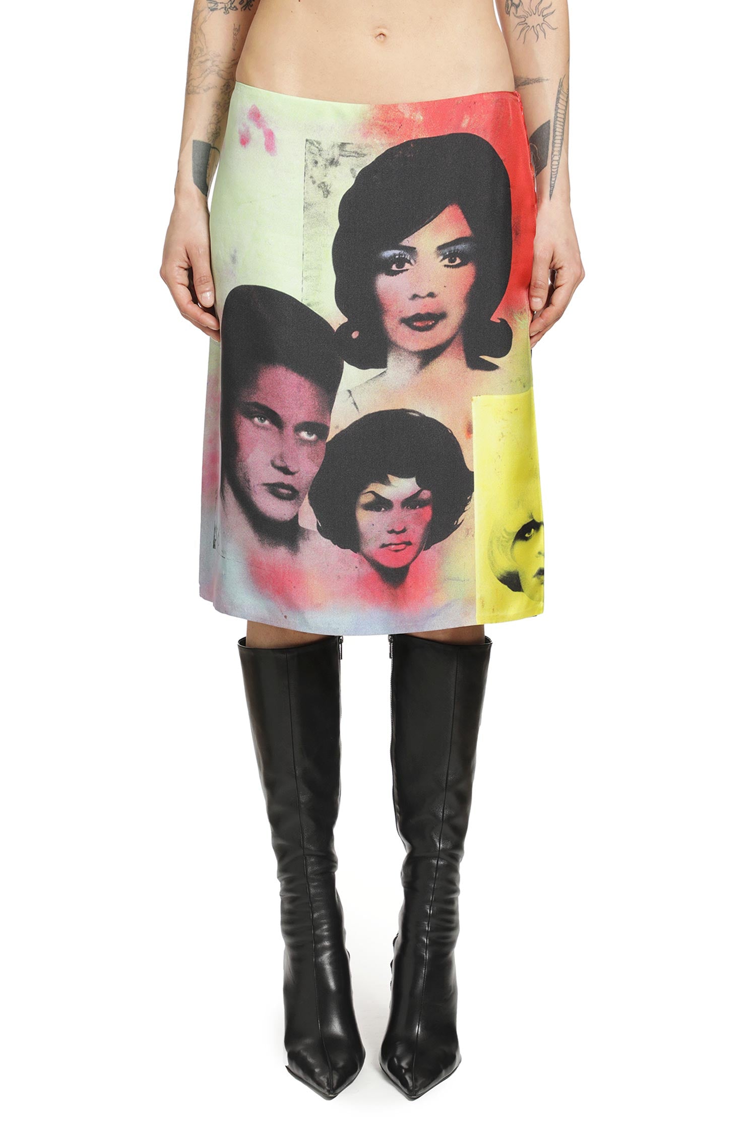 ''The Party'' Print Silk Twill Skirt