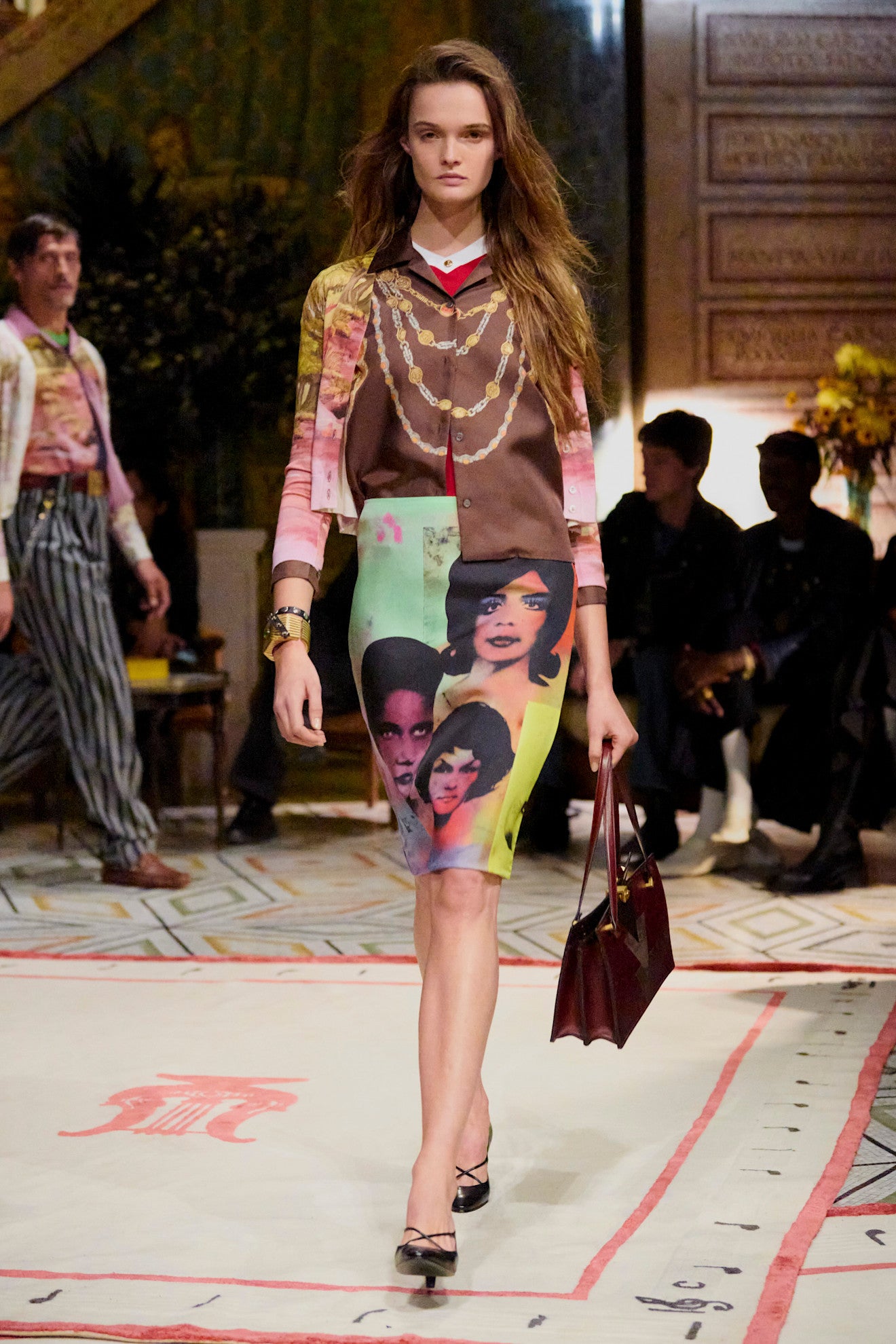 VERSACE ''The Party'' Print Silk Twill Skirt woman