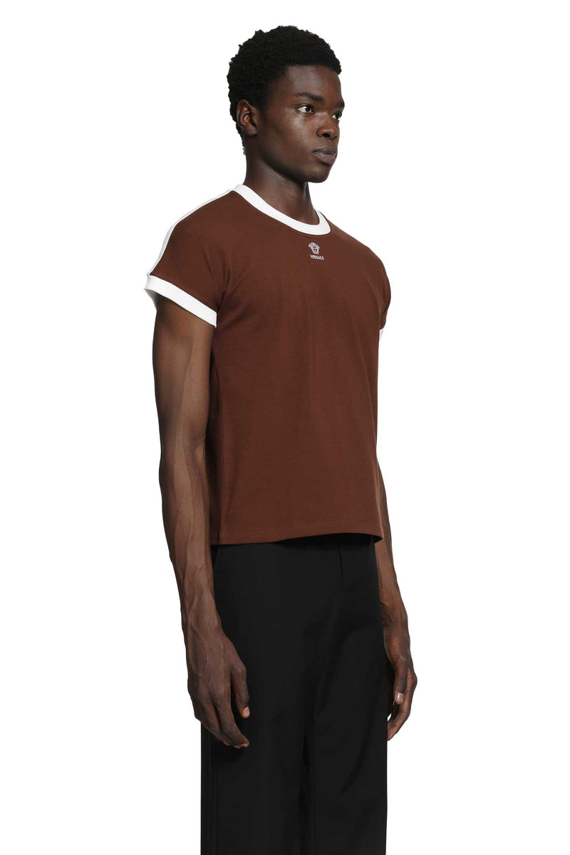 VERSACE Embroidered-Logo Stretch Jersey T-Shirt man