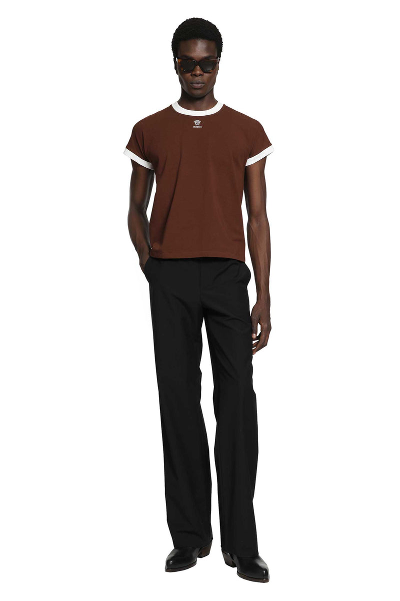 VERSACE Embroidered-Logo Stretch Jersey T-Shirt man