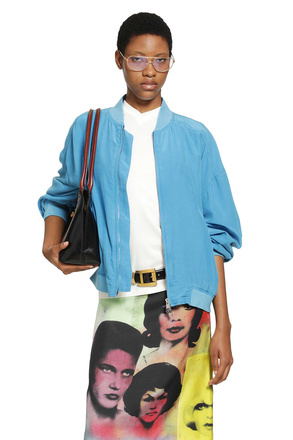 VERSACE Overdyed Silk Poplin Bomber woman