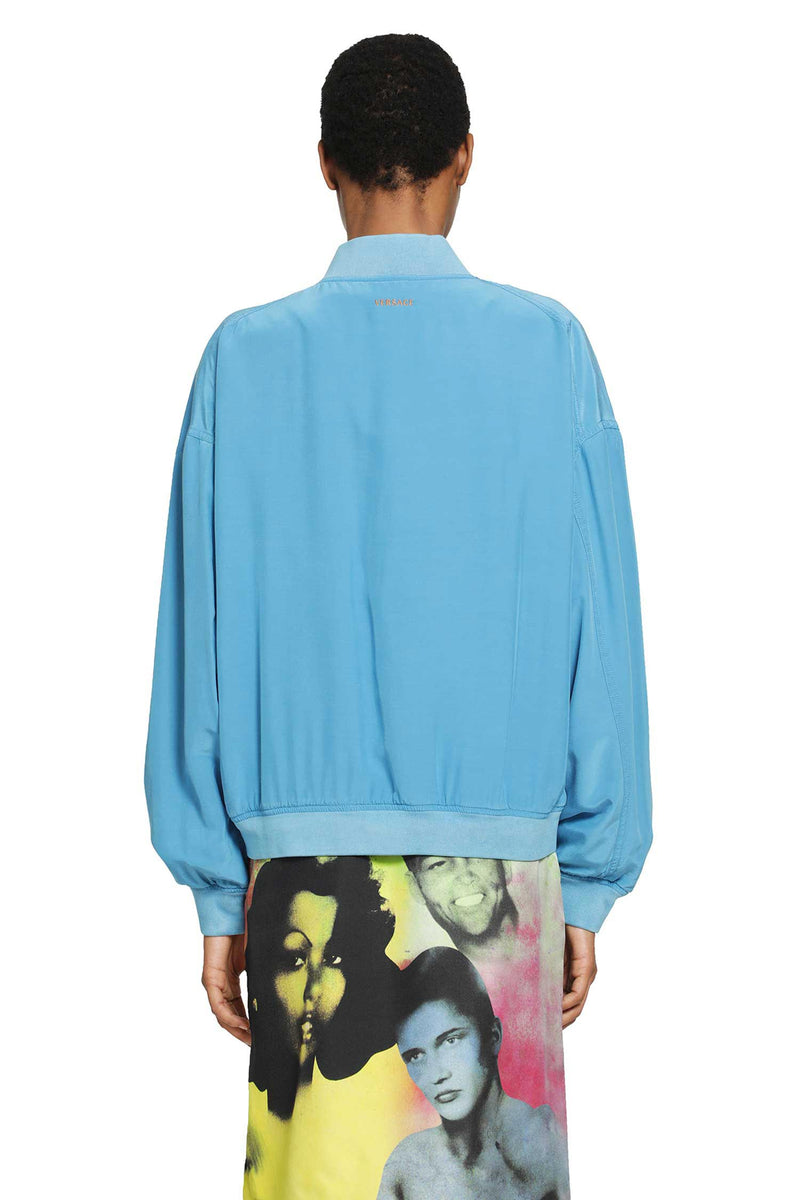 VERSACE Overdyed Silk Poplin Bomber woman