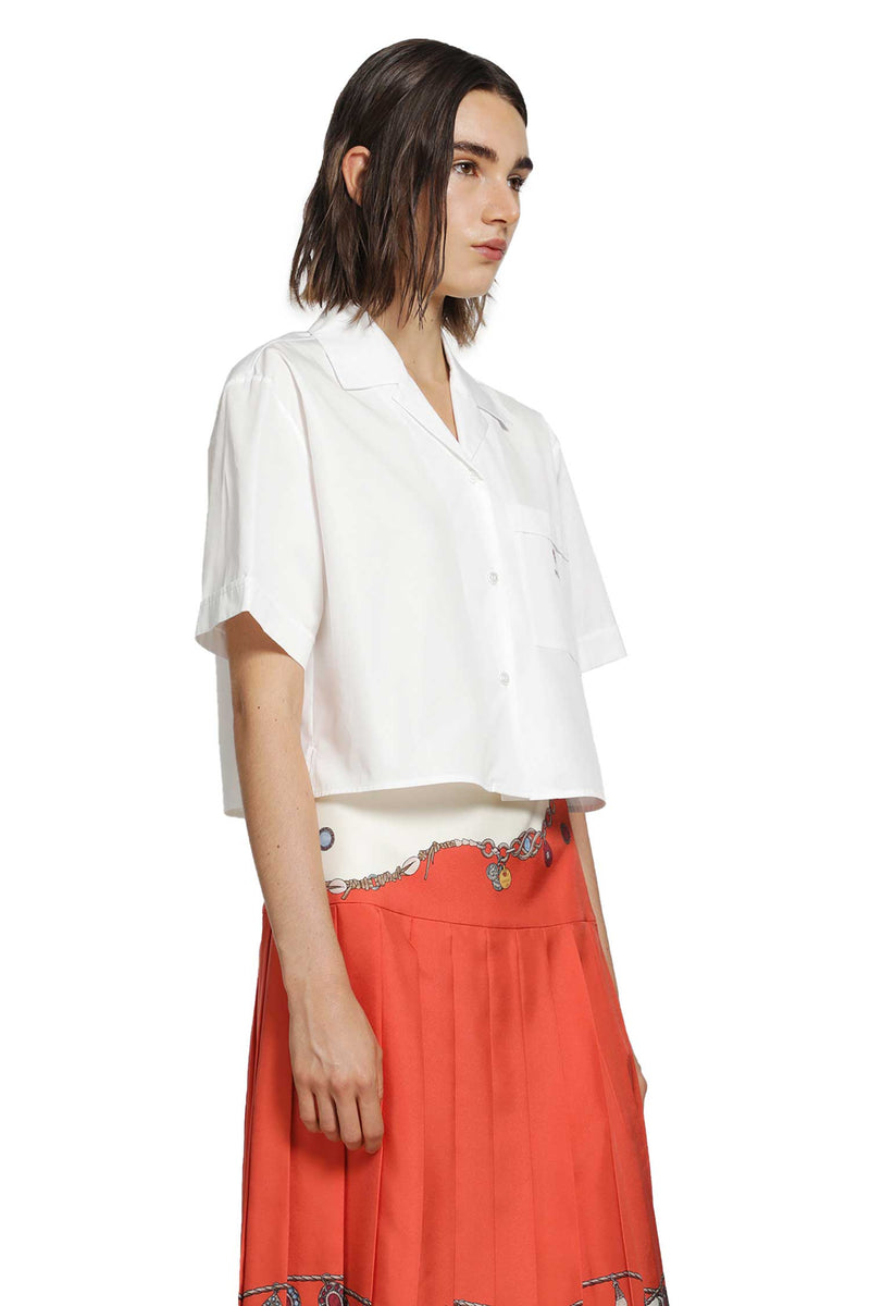 VERSACE Cotton Poplin Crop Shirt woman