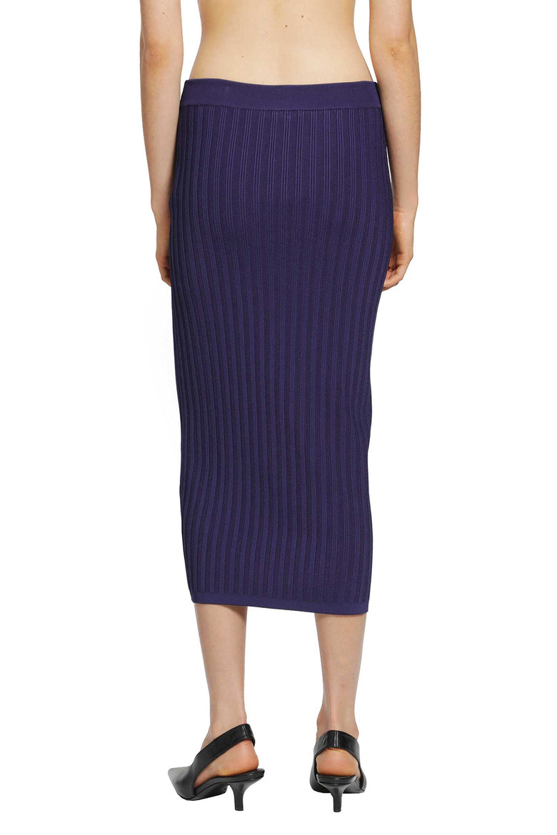 VERSACE Stretch Viscose Mesh Knit Midi Skirt woman