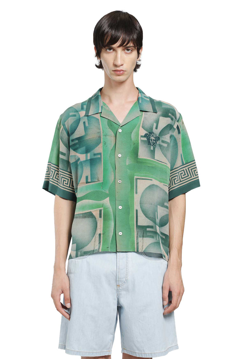 
              VERSACE Printed Crêpe De Chine Silk Shirt man
            