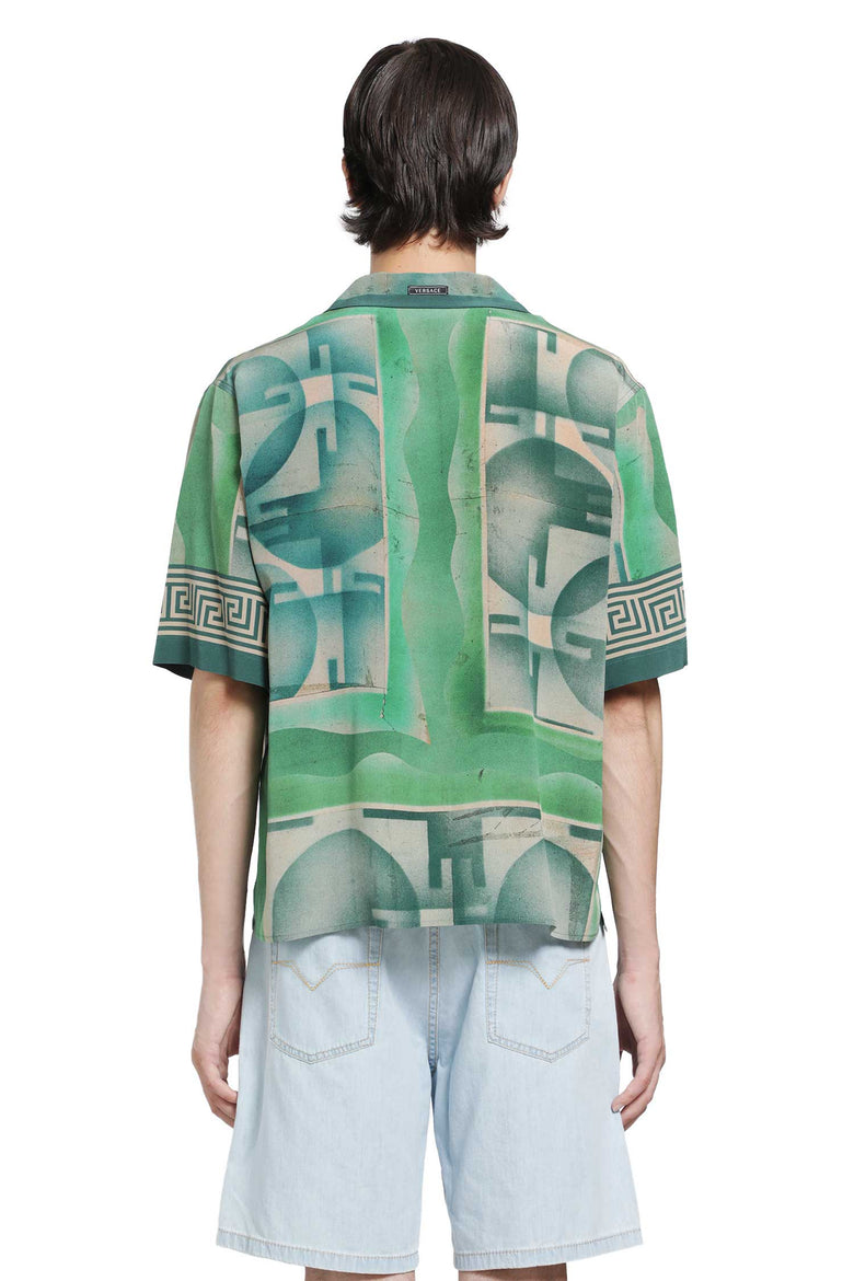 VERSACE Printed Crêpe De Chine Silk Shirt man