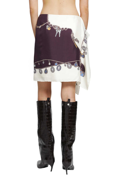 Stolen Jewels Silk Twill Mini Skirt