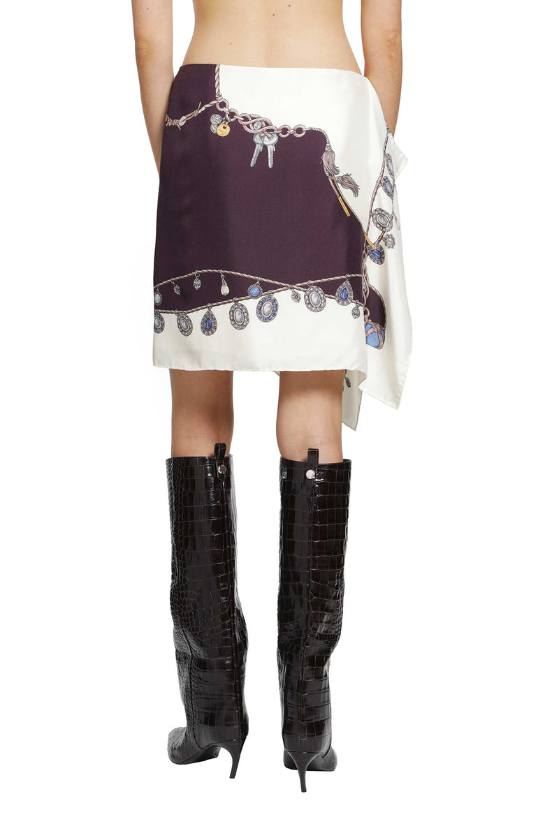 VERSACE Stolen Jewels Silk Twill Mini Skirt woman