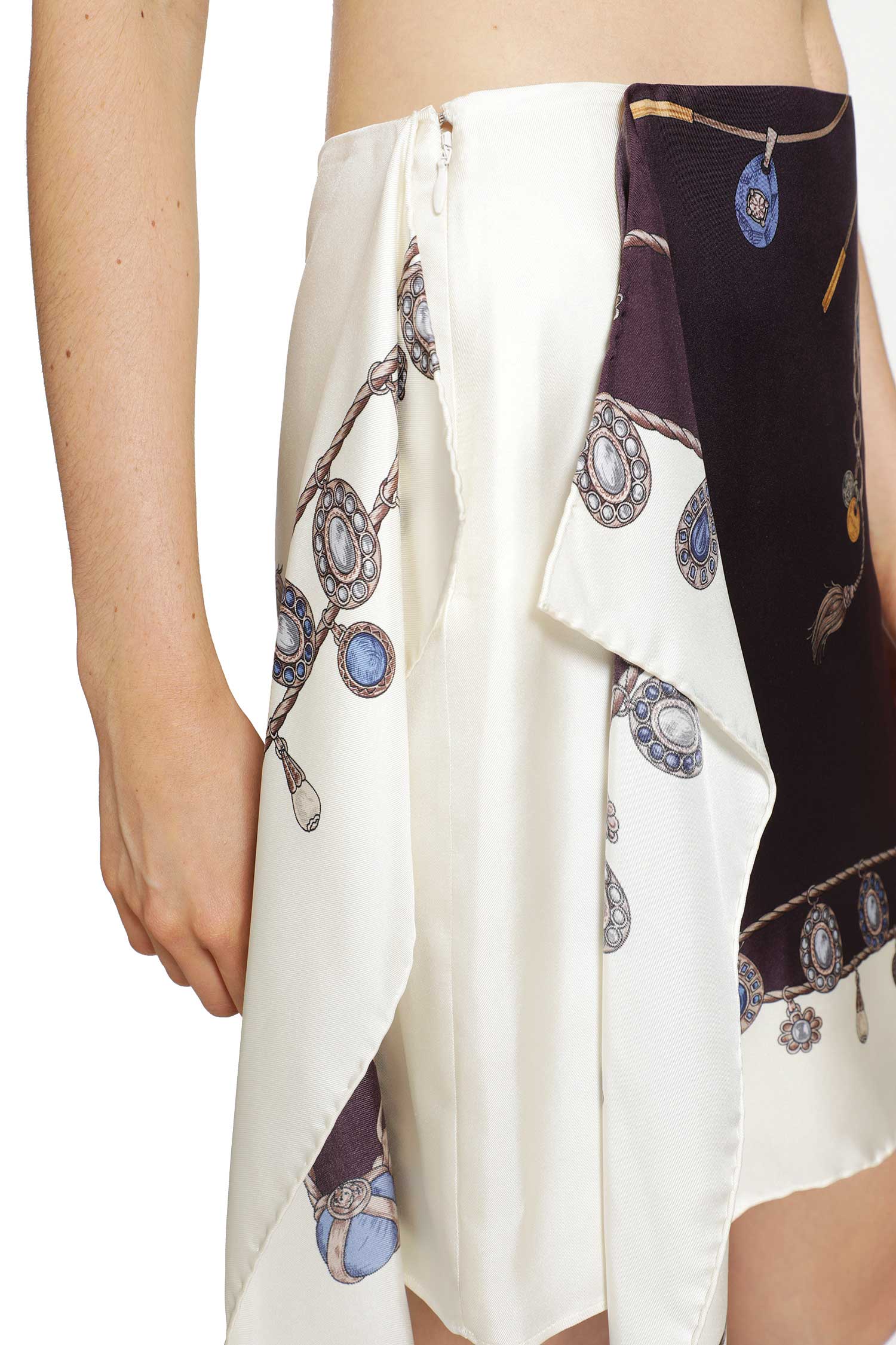 Stolen Jewels Silk Twill Mini Skirt