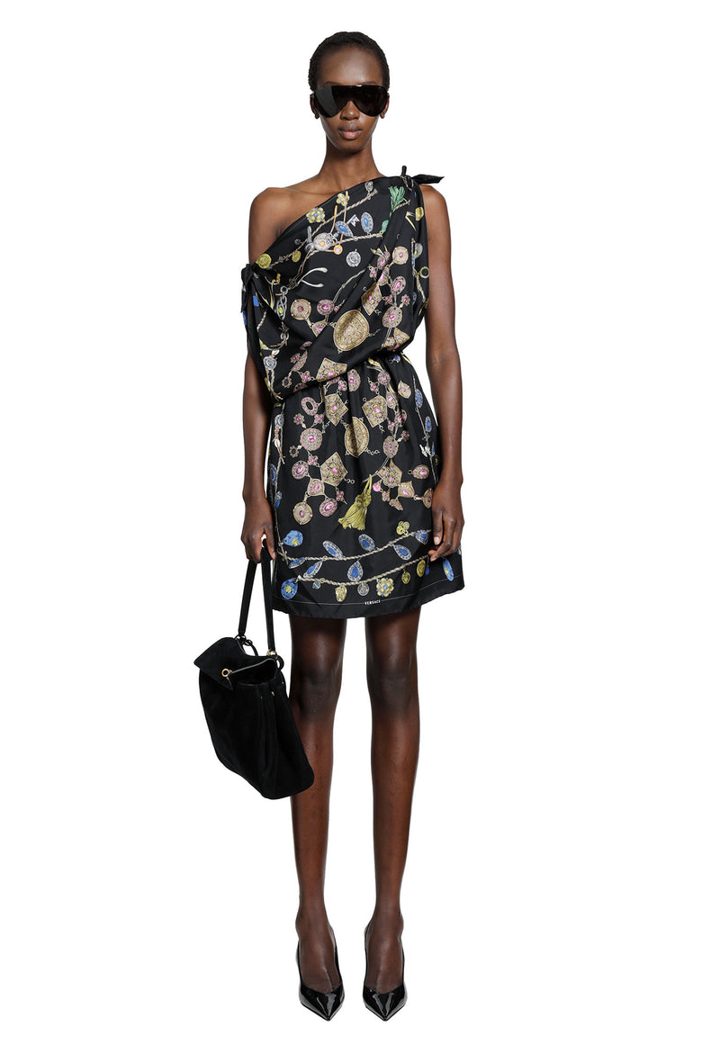 VERSACE Printed Silk Twill Mini Dress woman