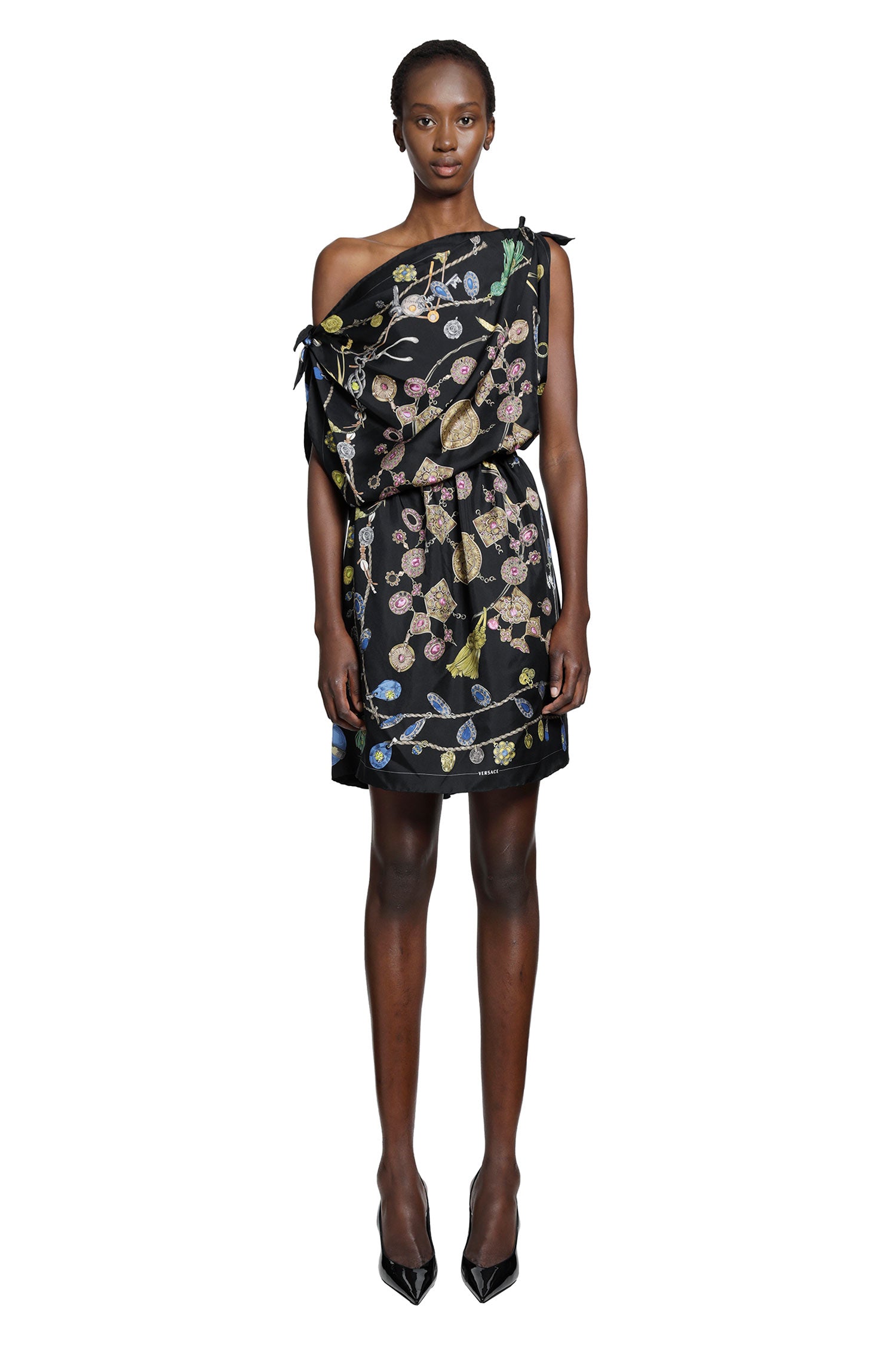 Printed Silk Twill Mini Dress