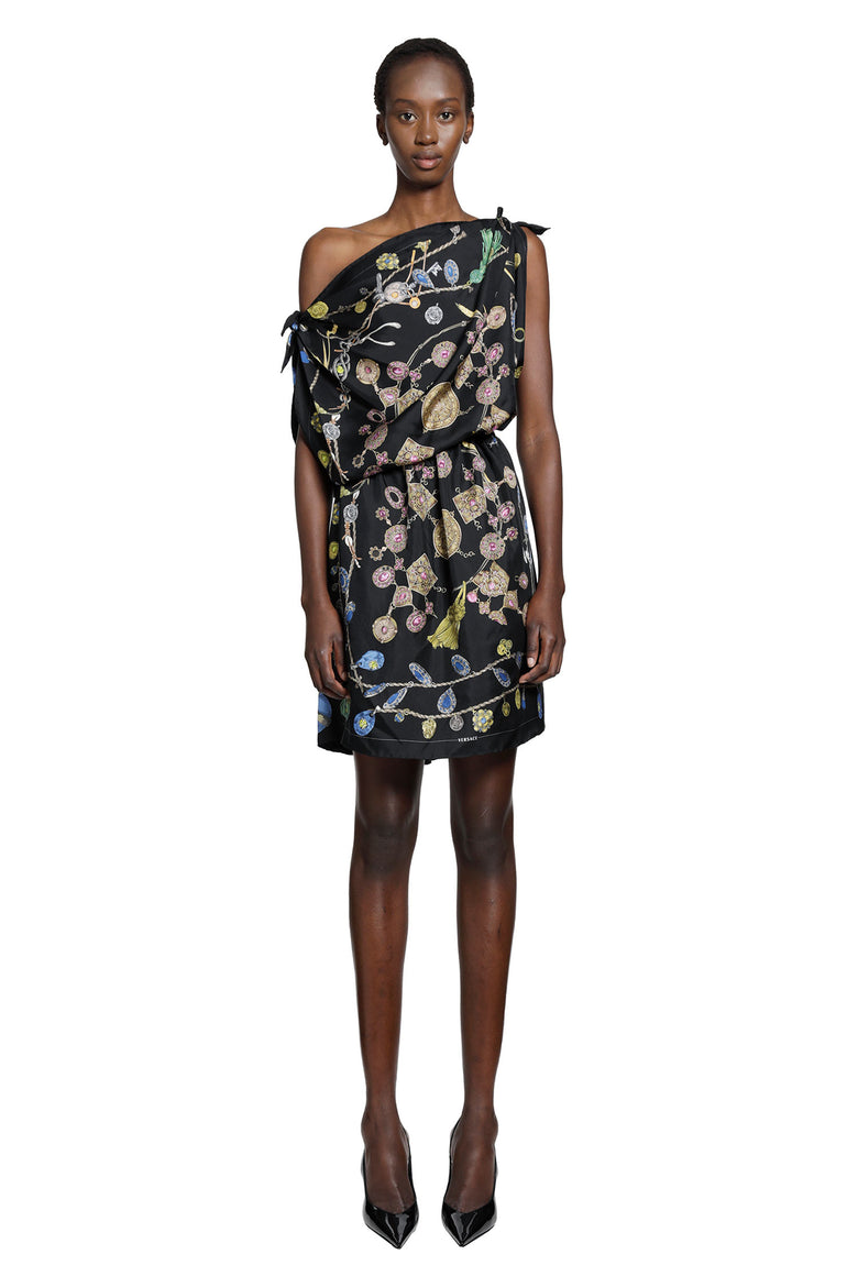 
              VERSACE Printed Silk Twill Mini Dress woman
            