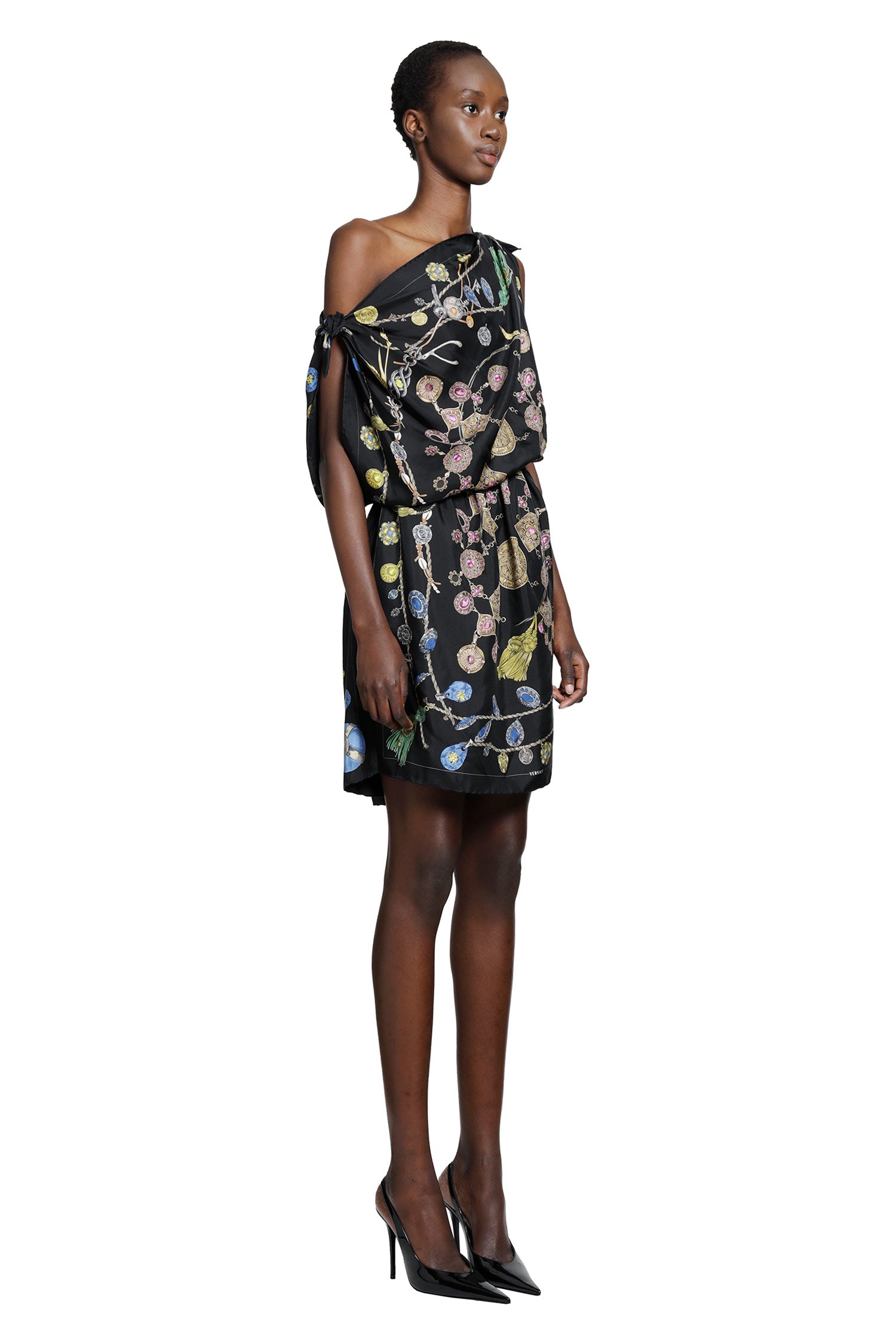 Printed Silk Twill Mini Dress