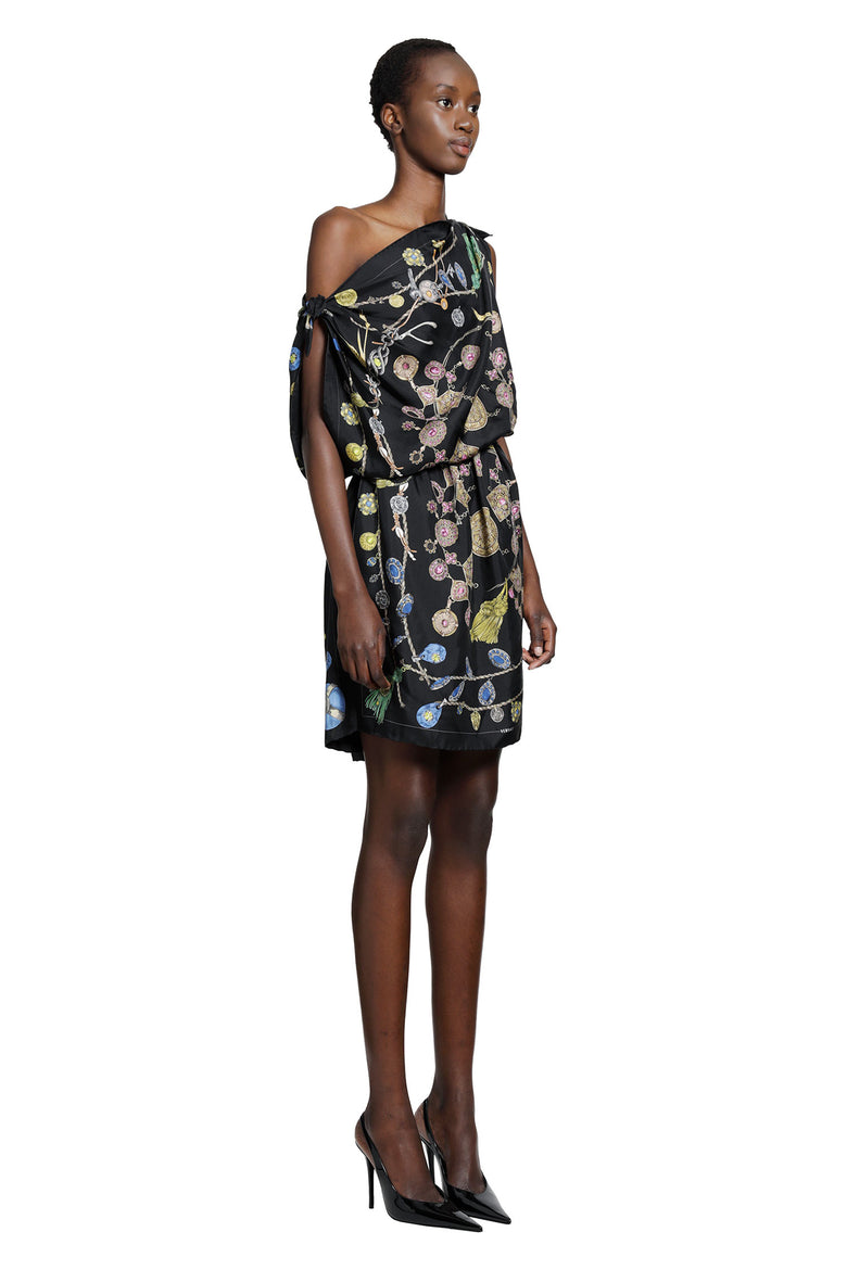 
              VERSACE Printed Silk Twill Mini Dress woman
            