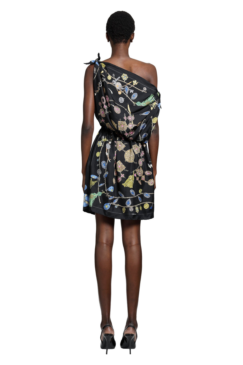 VERSACE Printed Silk Twill Mini Dress woman