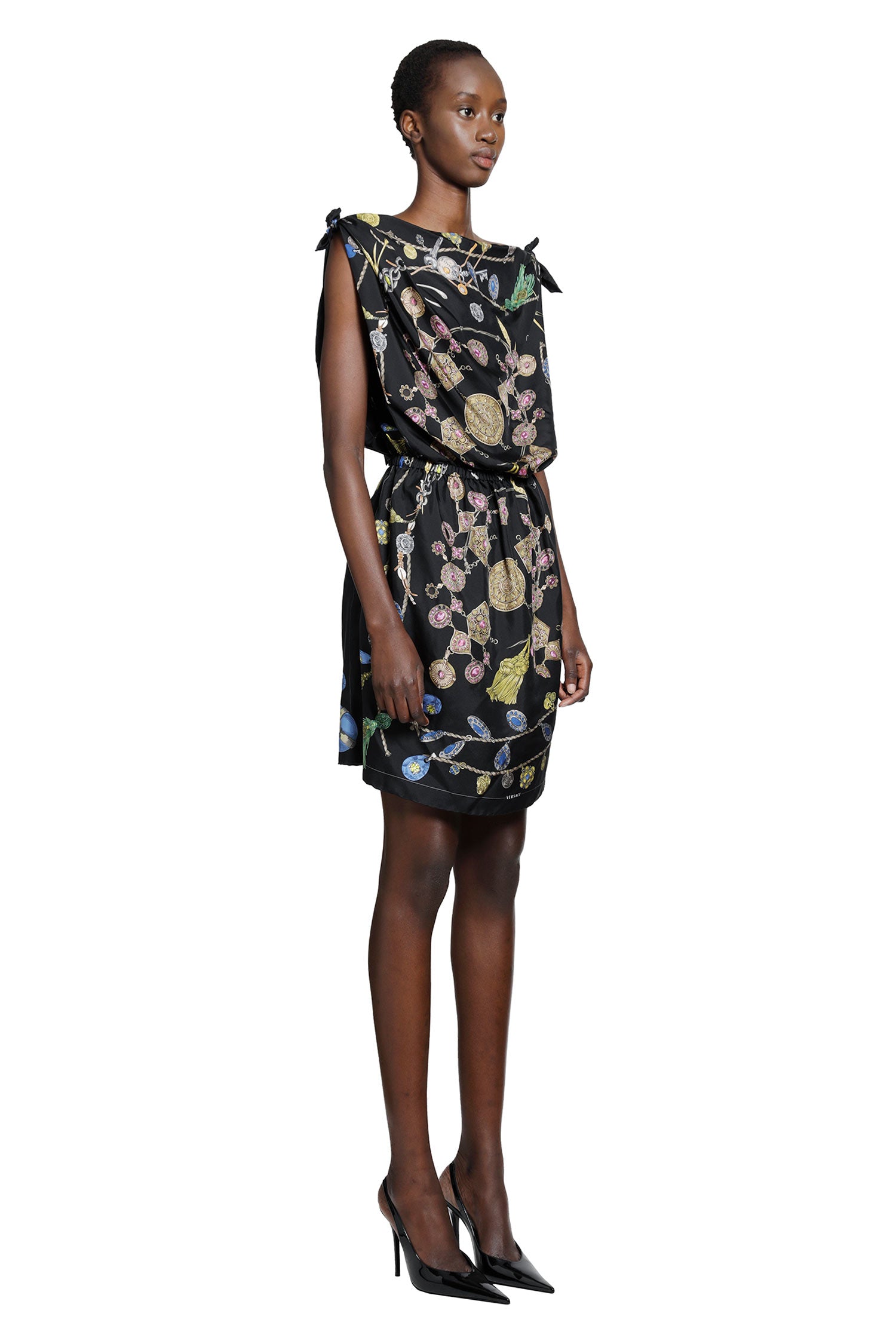 Printed Silk Twill Mini Dress
