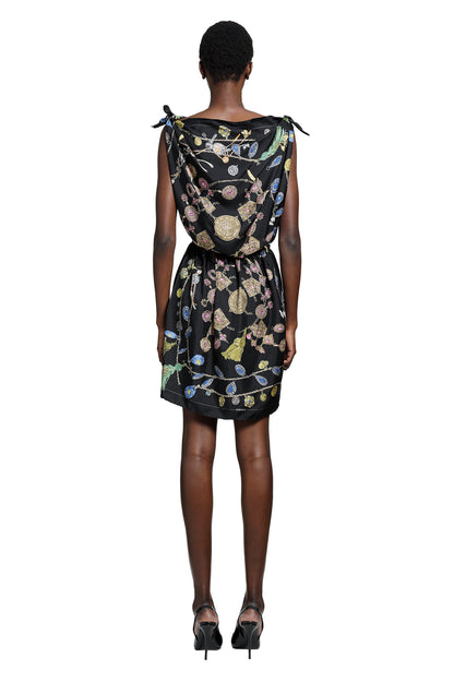 Printed Silk Twill Mini Dress