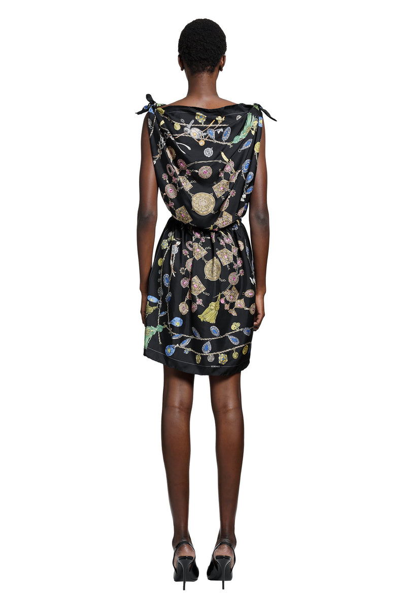 VERSACE Printed Silk Twill Mini Dress woman