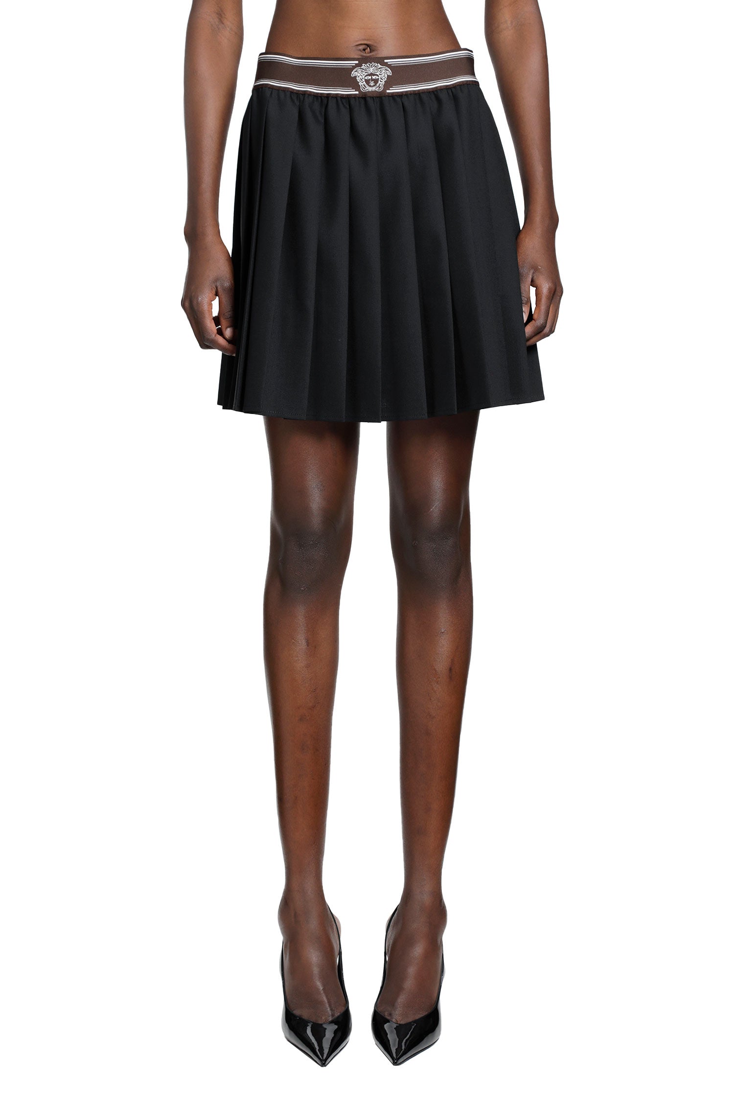 Pleated Wool-Mohair Mini Skirt