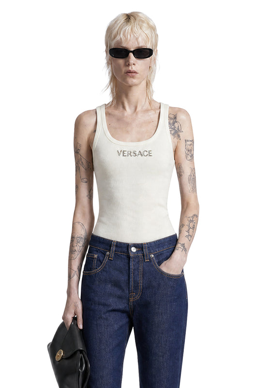 Embroidered Ribbed Wool Top