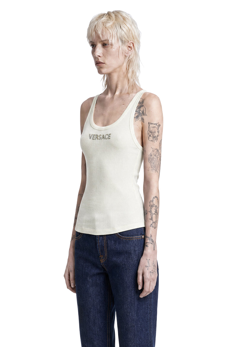 
              VERSACE Embroidered Ribbed Wool Top woman
            