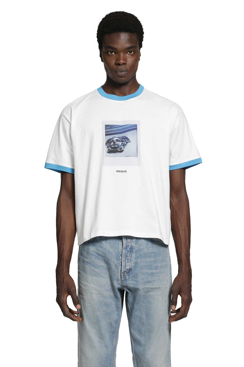 VERSACE Printed Cotton Jersey Regular T-Shirt man