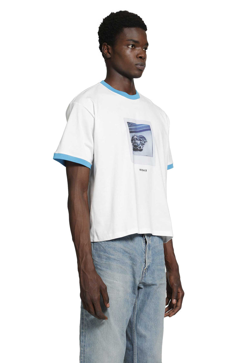 VERSACE Printed Cotton Jersey Regular T-Shirt man