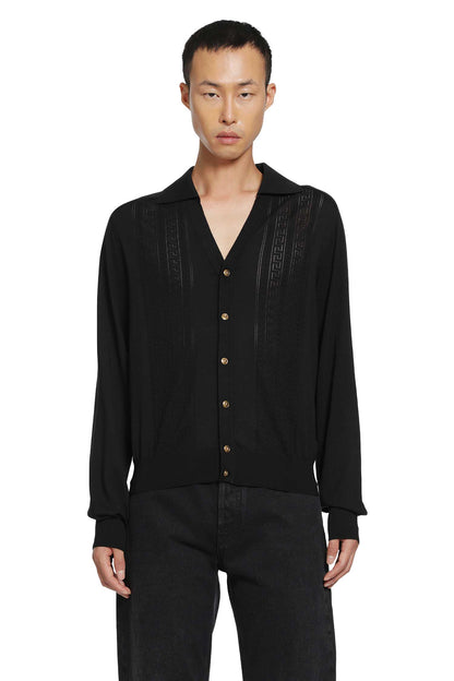 Silk and Cotton Knit Polo Cardigan