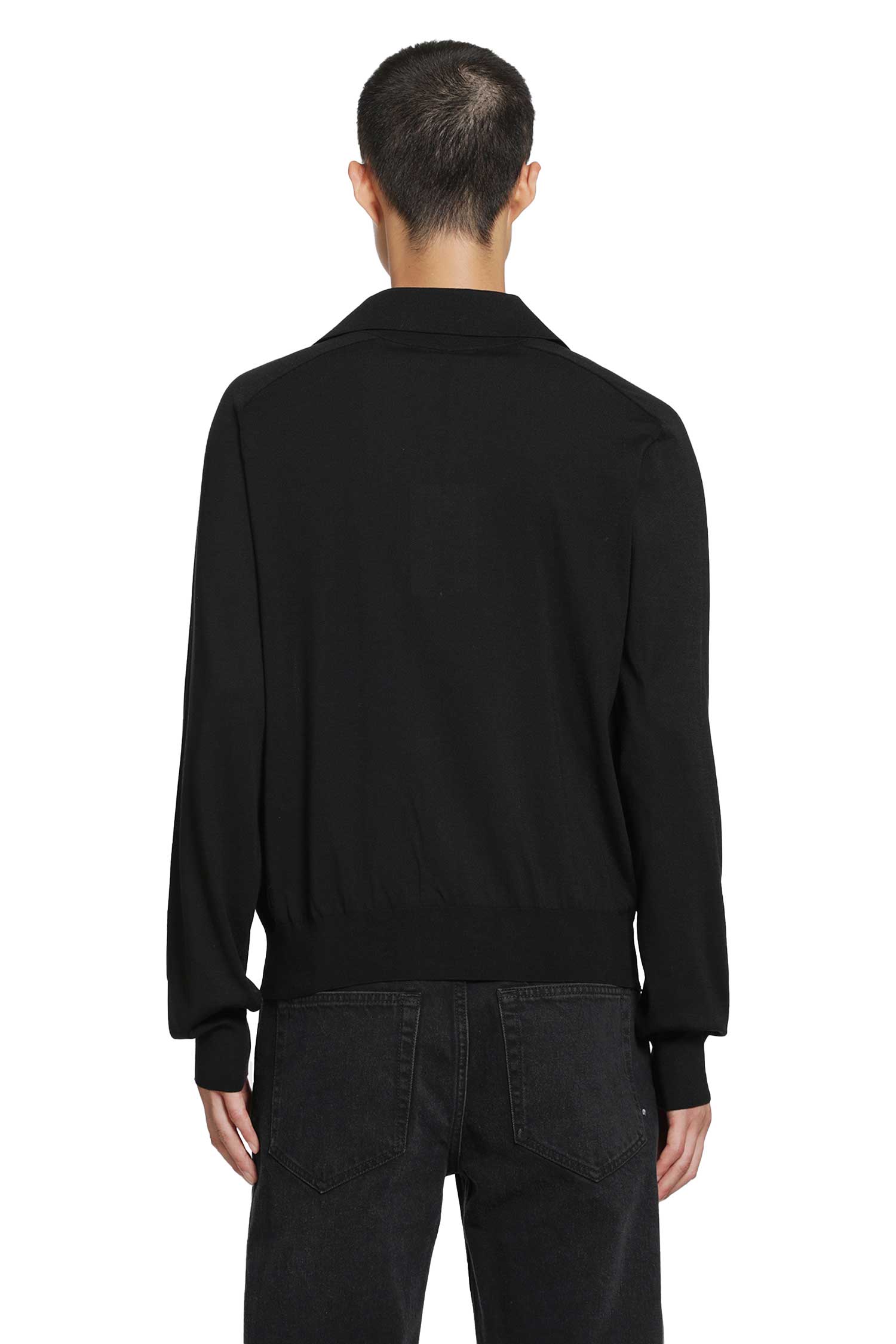 Silk and Cotton Knit Polo Cardigan