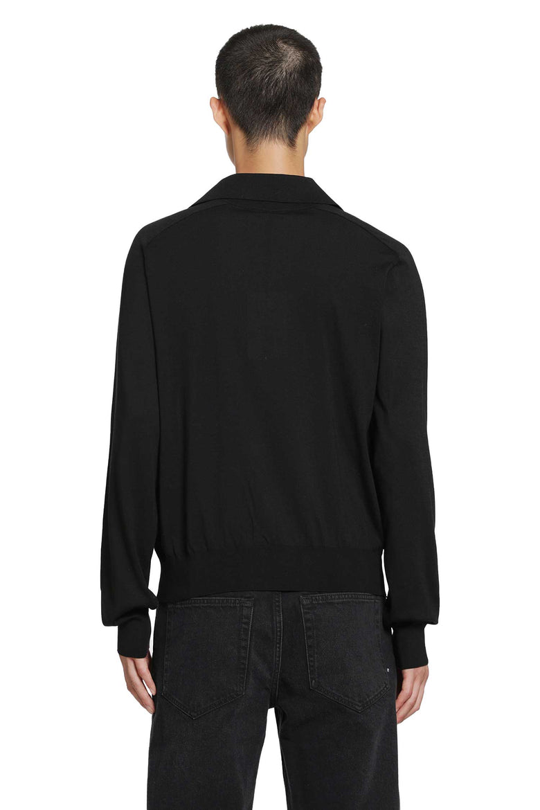 VERSACE Silk and Cotton Knit Polo Cardigan man