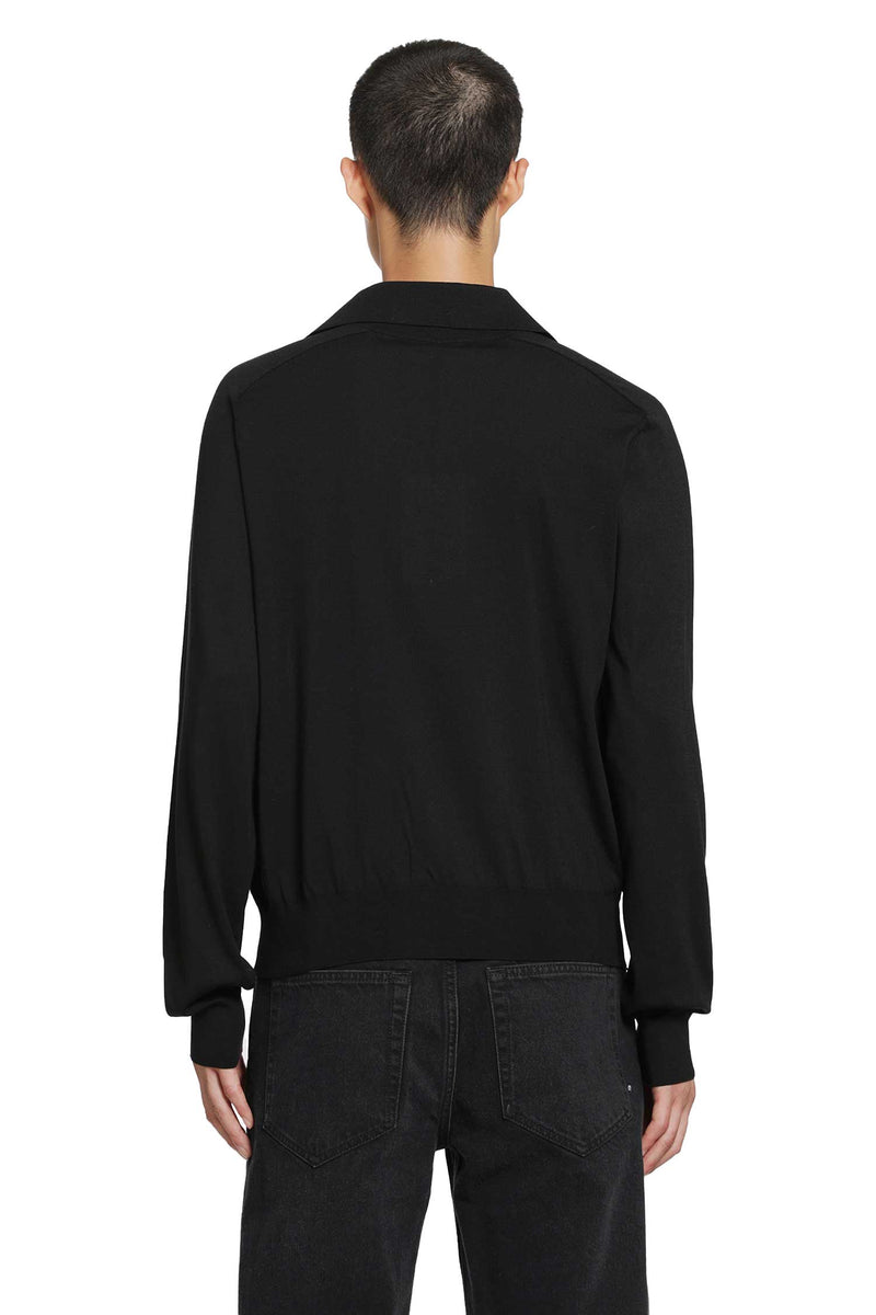 VERSACE Silk and Cotton Knit Polo Cardigan man