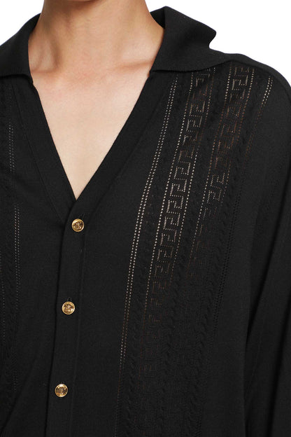 Silk and Cotton Knit Polo Cardigan