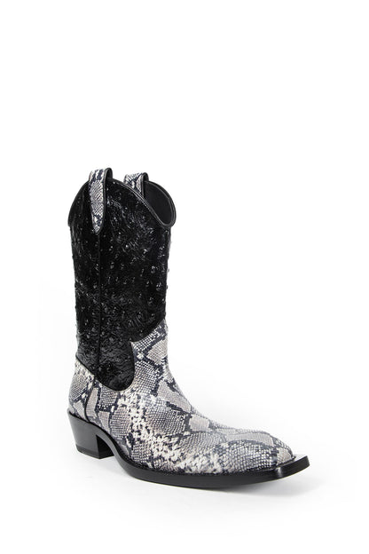 MARTINE ROSE MAN GREY BOOTS