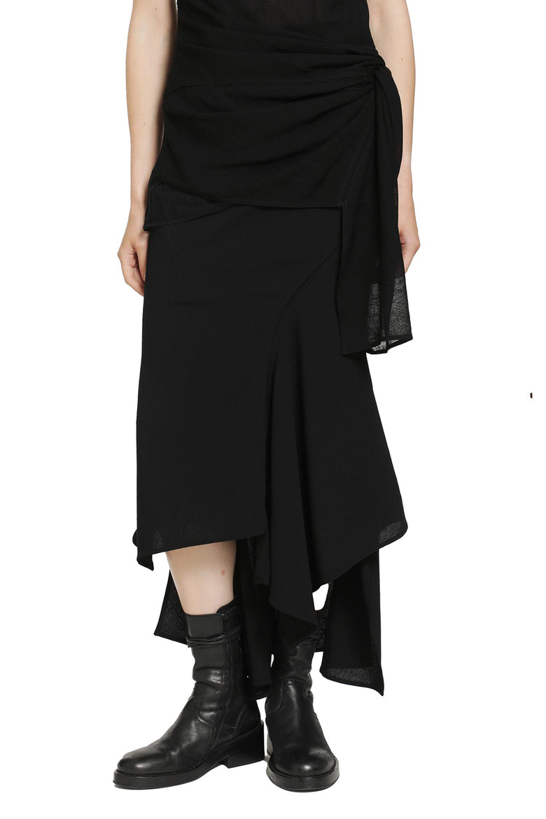 YEHUAFAN Asymmetric Bias Wool Skirt woman