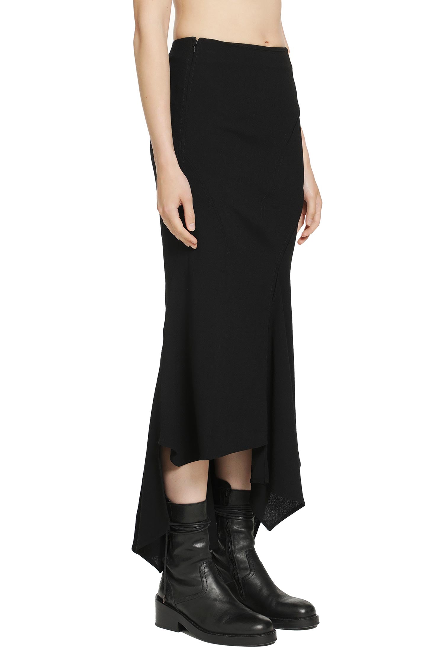 YEHUAFAN Asymmetric Bias Wool Skirt woman