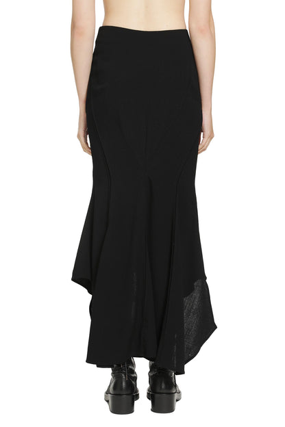 Asymmetric Bias Wool Skirt