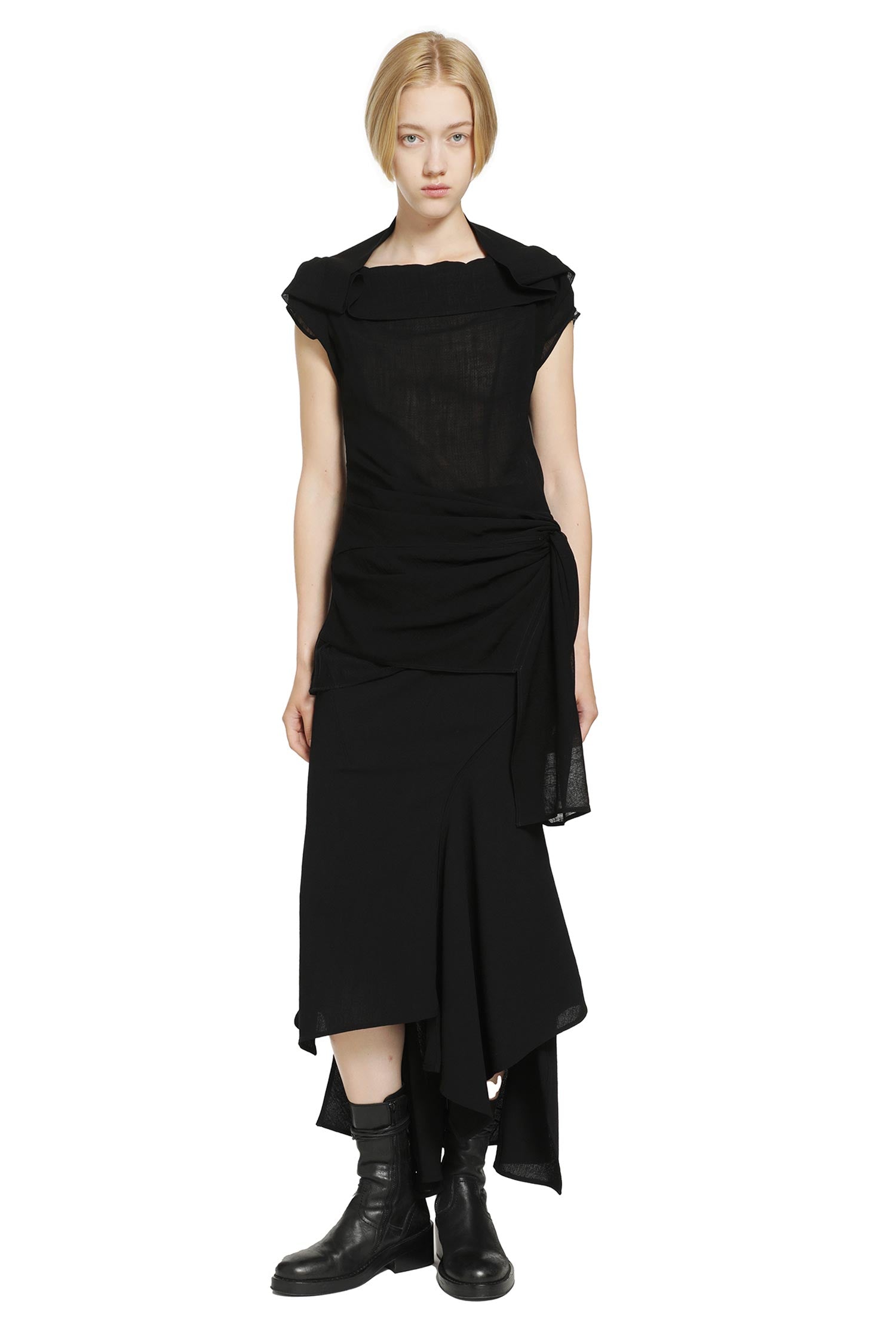 Asymmetric Bias Wool Skirt
