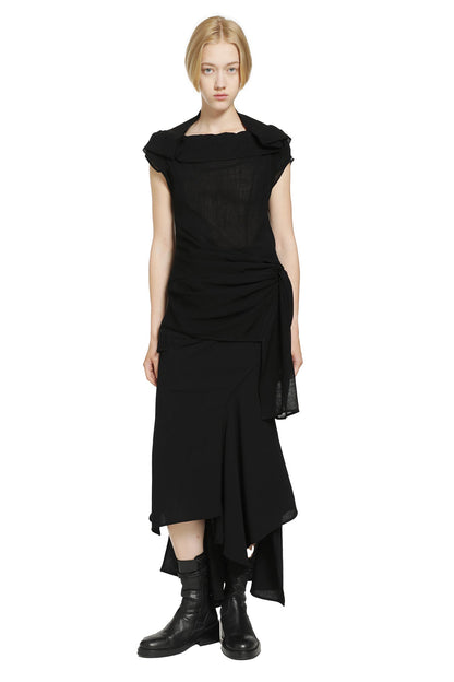 Asymmetric Bias Wool Skirt