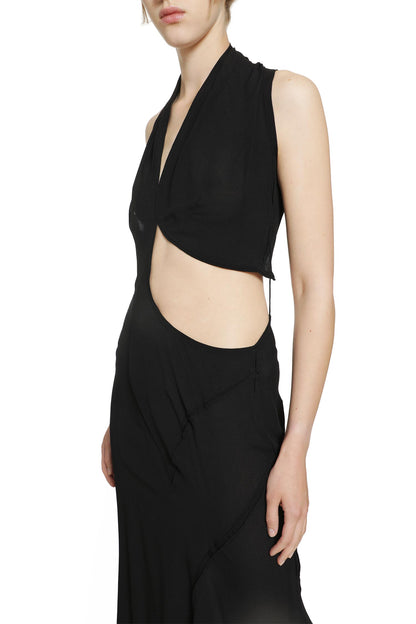 Cut-Out V-Neck Dress in SIlk Chiffon