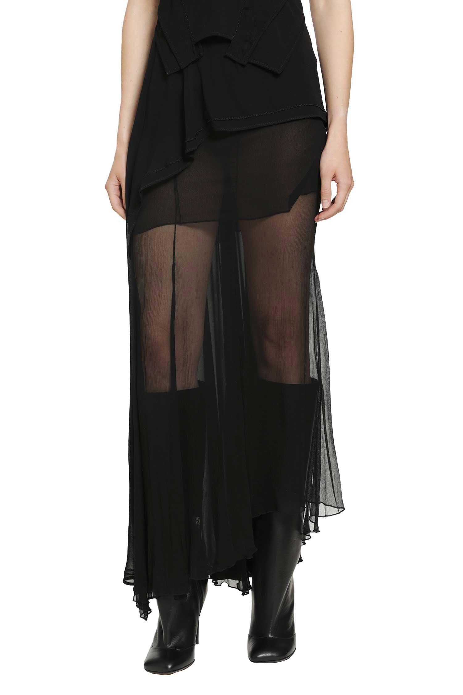 Layered Gathered Skirt in Silk